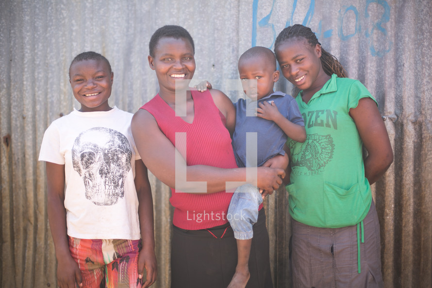 portrait of a family in Kenya