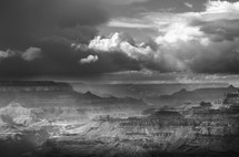 storm clouds over a canyon 