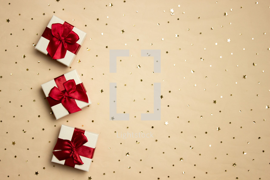 gifts on a tan background 