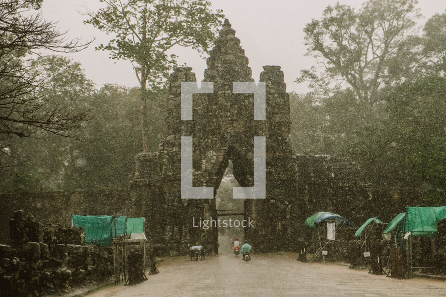 rain falling in Cambodia 