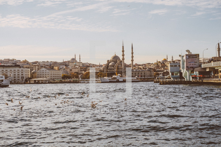 Mosque across the water in Turkey