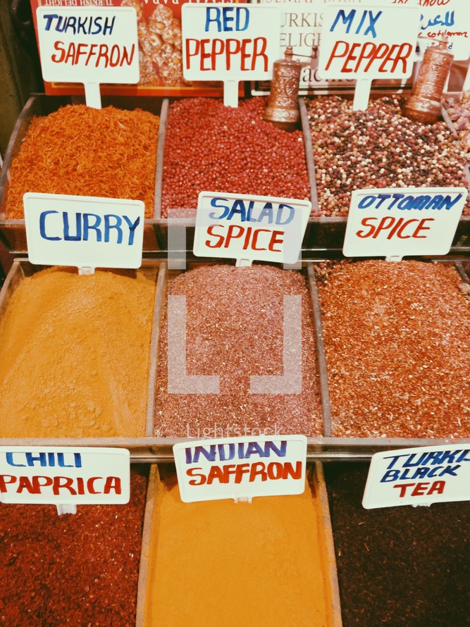 Spices at a market. 