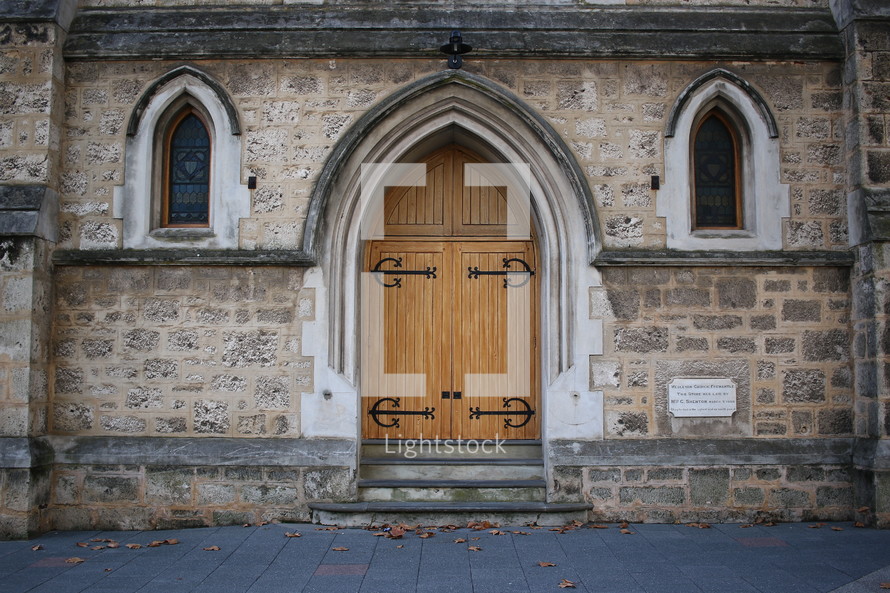 arched wooden doors 