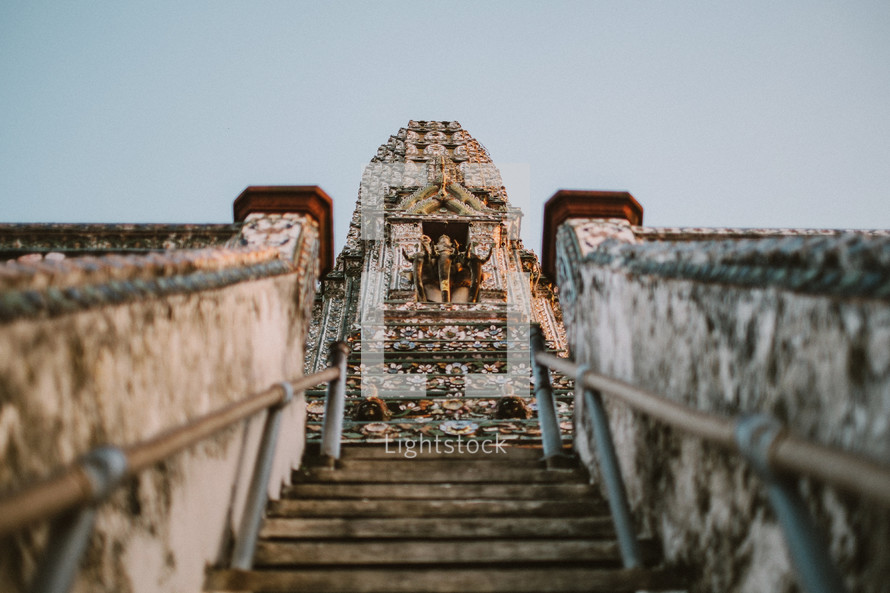 Steps to a temple in Thailand. 
