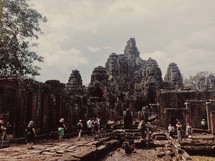 Tourist at a temple in Cambodia. 