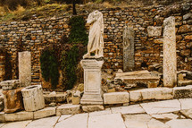 A headless statue in ruins in Turkey. 