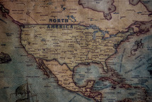 old map of North American 