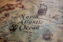 North Atlantic Ocean map 
