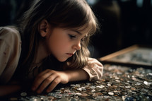 Girl counting money