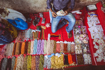 beads at a market 