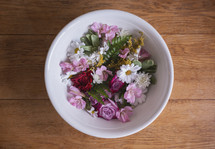 bowl full of flowers 
