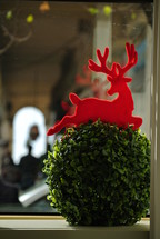 red reindeer ornament for Christmas 