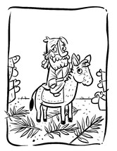 Jesus riding on a donkey