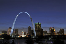 St Louis skyline at night 