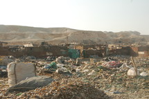 landfill and ruins in Egypt 
