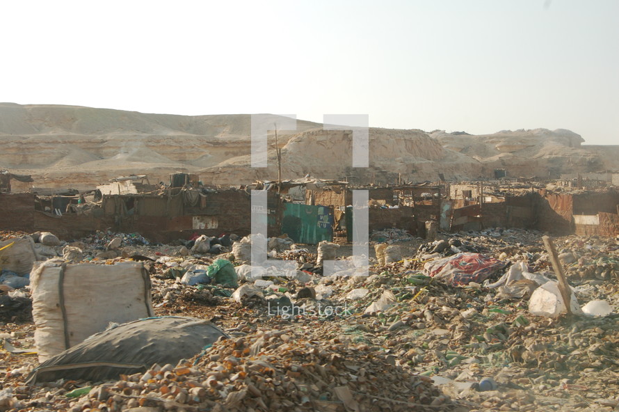 landfill and ruins in Egypt 