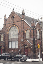 city church in winter 