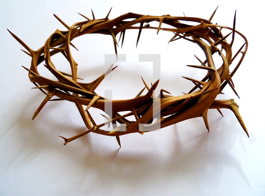 A sculpture replica of the crown of thorns that the Roman guards made to put on Jesus head to mock Him before carrying Jesus to the cross to be crucified for the sins of mankind. 