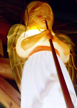 Light up Christmas angel playing an instrument