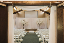 interior of a church for a wedding 