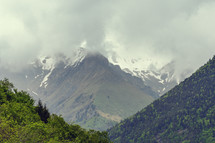 French landscape - Les Ecrins. Panoramic view over the peaks of Les Ecrins nearby Grenoble.
