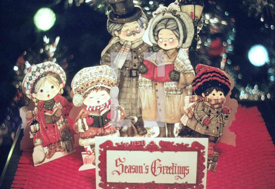 vintage season's greetings Christmas decor 