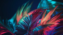 Palm leaves background with colorful fronds. 