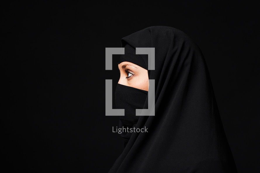 side profile of a Muslim woman 
