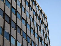 Windows on the building facade