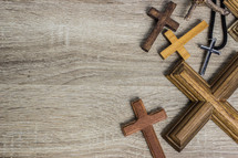 collection of wooden crosses 