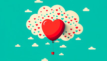 Abstract art. Colorful painting art of a heart balloon. Valentine day. Background illustration.