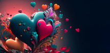 Colorful ai art of heart shape. 