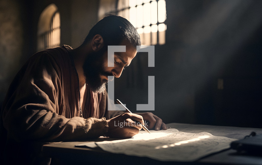 Paul writes letters in prison