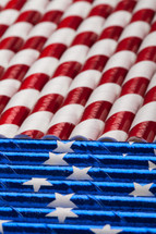 American flag patriotic straws
