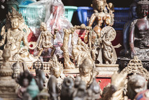 figurines in a market in Tibet 