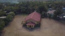 drone flight over a church in Papua New Guinea 
