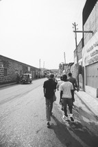 people walking down an Ethiopian street 