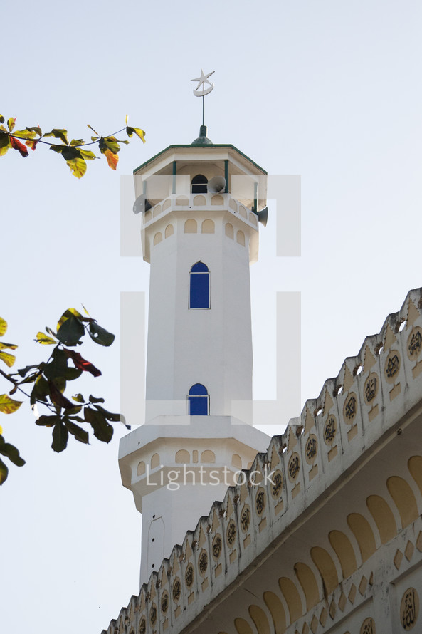 Islamic call to prayer tower 