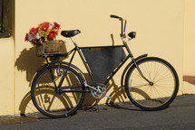 Bicycle with basket of flowers - Valentines Day