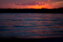 water surface at sunset 
