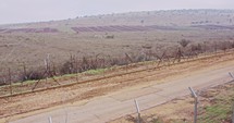 Border fence between Israel and Lebanon. barbed wire and electronic fence.