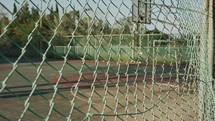 Abandoned and neglected basketball court due to corona virus outbreak