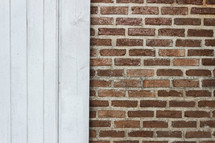 white trim and brick wall 