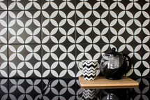 modern tile print white and black 