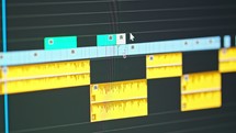 Video editing timeline - editor going through clips and frames