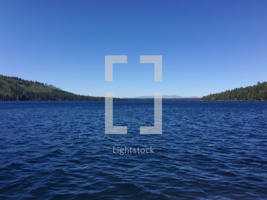 ripples in cobalt blue lake water