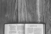 Bible opened to Jeremiah 
