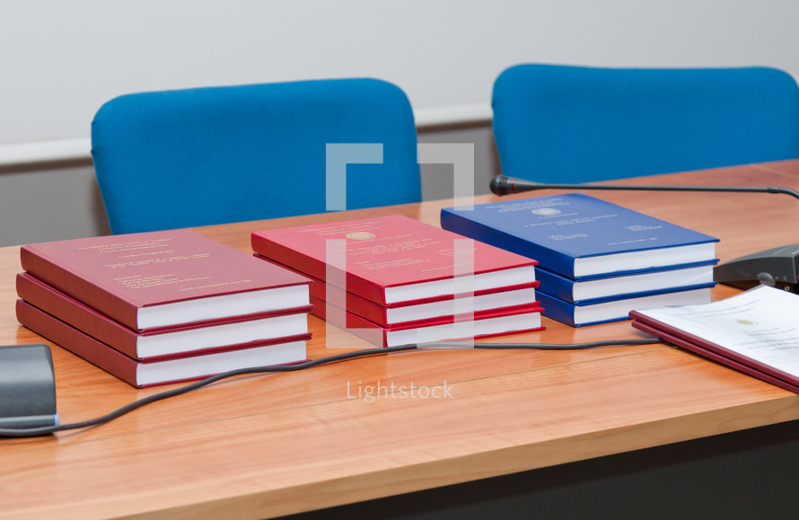 printed thesis on a desk 