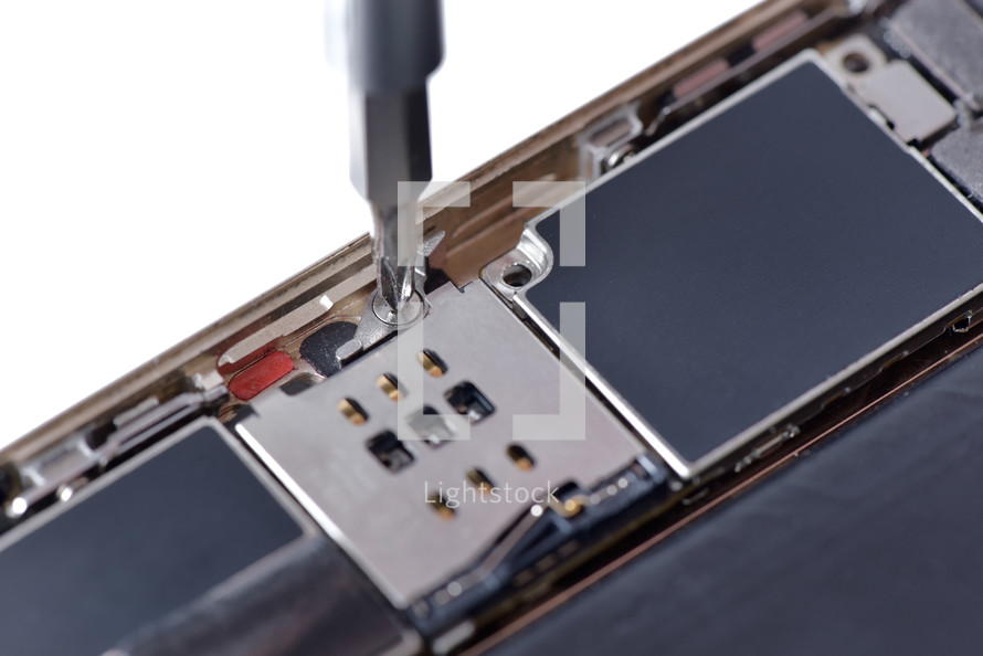 smartphone repair with screwdriver