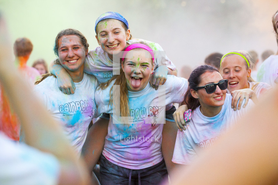 teens after a color run 